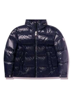 Moncler Enfant logo-appliqué puffer jacket - Blue