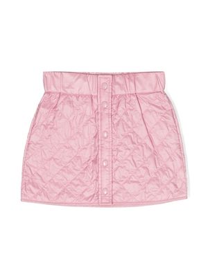 Moncler Enfant logo-appliqué quilted skirt - Pink