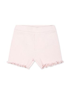 Moncler Enfant logo-appliqué ribbed shorts - Pink