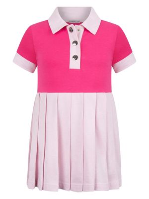 Moncler Enfant logo-appliqué short-sleeve polo dress - Pink