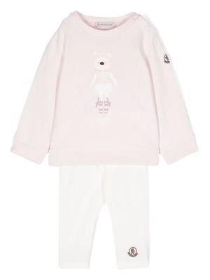 Moncler Enfant logo-appliqué two-piece set - Pink