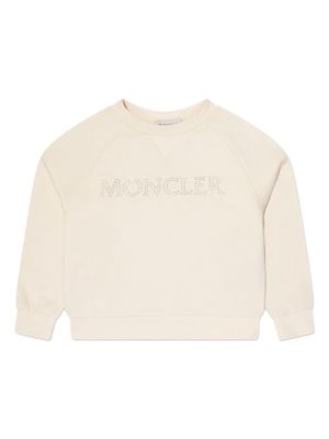 Moncler Enfant logo-embellished cotton sweatshirt - Neutrals