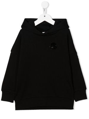 Moncler Enfant logo-embellished hooded jumper dress - Black