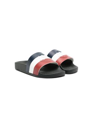 Moncler Enfant logo-embossed open-toe sandals - Black