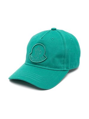Moncler Enfant logo-embroidered cotton cap - Green