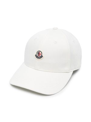 Moncler Enfant logo-embroidered cotton cap - Neutrals