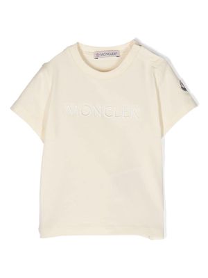 Moncler Enfant logo-embroidered jersey T-shirt - Yellow