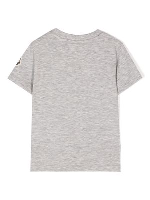 Moncler Enfant logo-embroidered short-sleeved T-shirt - Grey