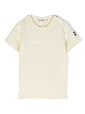 Moncler Enfant logo-embroidered stretch-cotton T-shirt - Yellow