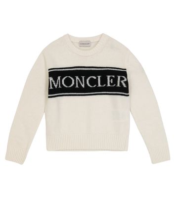 Moncler Enfant Logo intarsia wool knit sweater