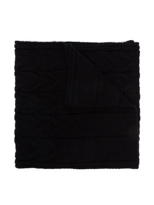 Moncler Enfant logo knit scarf - Black