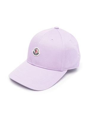 Moncler Enfant logo-patch cap - Purple
