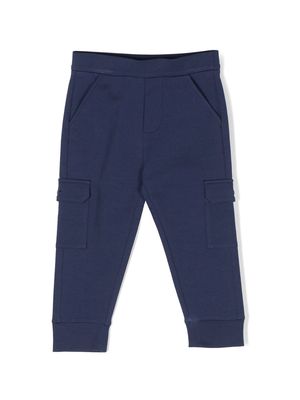 Moncler Enfant logo-patch cargo trousers - Blue