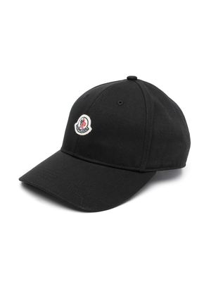 Moncler Enfant logo-patch cotton cap - Black