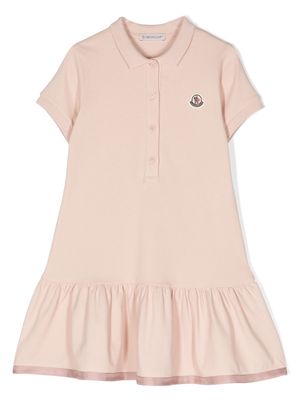 Moncler Enfant logo-patch cotton dress - Pink