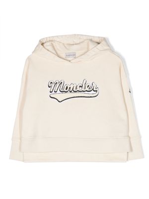 Moncler Enfant logo-patch cotton hoodie - Neutrals