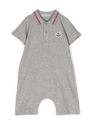 Moncler Enfant logo-patch cotton romper - Grey