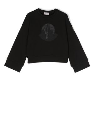 Moncler Enfant logo-patch cotton sweatshirt - Black