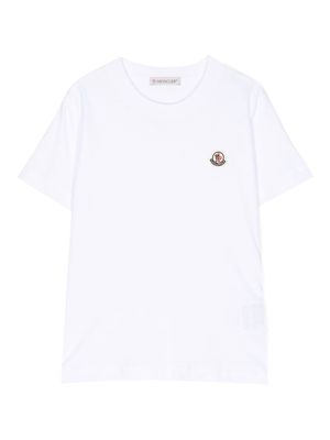 Moncler Enfant logo patch cotton T-shirt - White