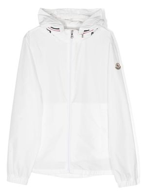 Moncler Enfant logo-patch detachable hoodie - White