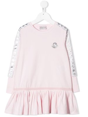 Moncler Enfant logo patch dress - Pink