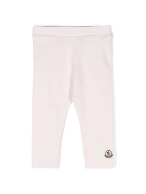 Moncler Enfant logo-patch elasticated leggings - Pink