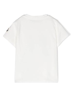 Moncler Enfant logo patch graphic print T-shirt - White