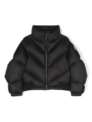 Moncler Enfant logo-patch high-neck padded jacket - Black
