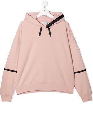 Moncler Enfant logo patch hoodie - Pink