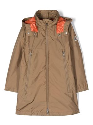 Moncler Enfant logo-patch jacket - Brown