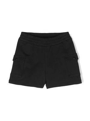 Moncler Enfant logo-patch jersey cargo shorts - Black