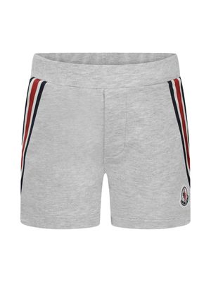 Moncler Enfant logo-patch jersey cotton shorts - Grey