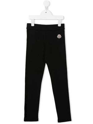 Moncler Enfant logo-patch jersey trousers - Black