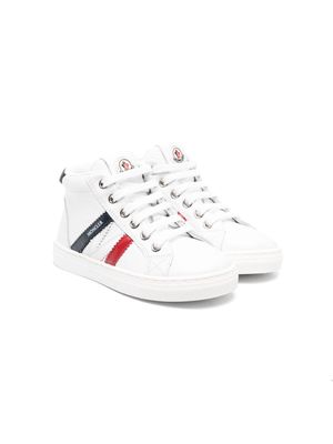 Moncler Enfant logo-patch lace-up sneakers - White