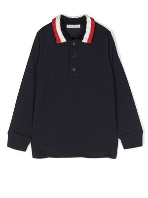 Moncler Enfant logo-patch long-sleeve sweatshirt - Blue