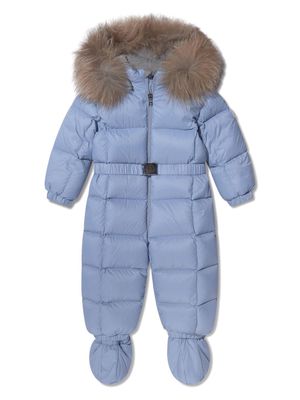Moncler Enfant logo-patch padded snow suit - Blue