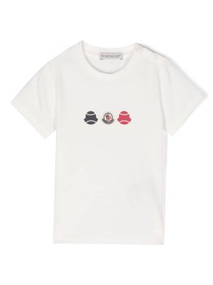 Moncler Enfant logo-patch printed T-shirt - White