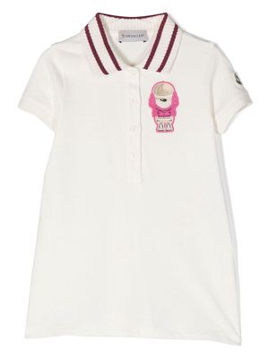 Moncler Enfant logo-patch short-sleeve dress - White