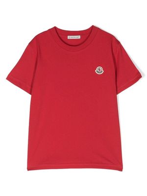 Moncler Enfant logo patch short-sleeve T-shirt - Red