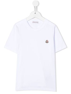Moncler Enfant logo-patch short-sleeve T-shirt - White