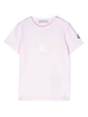 Moncler Enfant logo-patch T-shirt - Pink