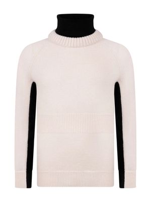 Moncler Enfant logo-patch wool jumper - Neutrals