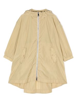 Moncler Enfant logo-print belted-waist rain jacket - Brown