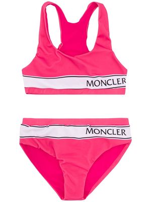 Moncler Enfant logo print bikini - Pink