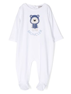 Moncler Enfant logo-print cotton babygrow - White