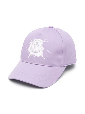 Moncler Enfant logo-print cotton baseball cap - Purple
