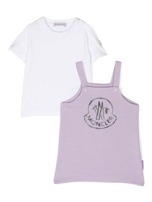 Moncler Enfant logo-print cotton dress set - Purple