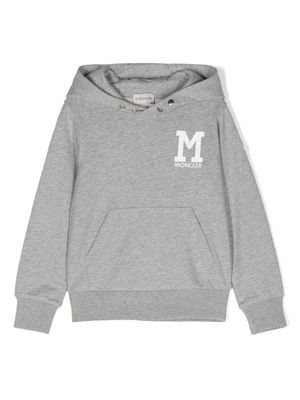 Moncler Enfant logo-print cotton hoodie - Grey