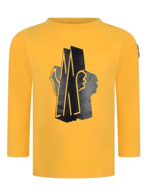 Moncler Enfant logo-print cotton jumper - Yellow