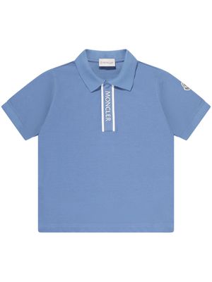 Moncler Enfant logo-print cotton polo shirt - Blue